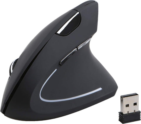 Gelid Solutions Apex Vertical Wireless Mouse-Ergonomic-2.4G Wireless-3 DPI Modes-Next/Previous Buttons-Plug-n-Play-USB Receiver Included-Black