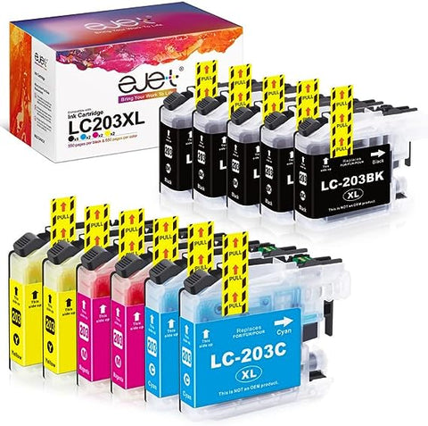 LC203 LC201 LC203XL Ink Cartridges Compatible for Brother LC203 Ink cartridges Work for MFC-J880DW MFC-J480DW MFC-J460DW MFC-J4420DW MFC-J485DW MFC-J885DW(5 Black, 2 Cyan, 2 Magenta,2 Yellow, 11-Pack)