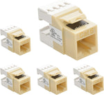 Beszin Cat.6 RJ45 110 Type 180° Keystone Jack (5-Pack, Ivory)