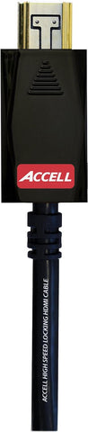 Accell Avgrip Pro HDMI Cable - High Speed HDMI Cable with Locking Connectors - 1 Foot, HDMI 2.0 Compliant for 4K UHD @60Hz - Polybag, Black (B104C-001B-40)