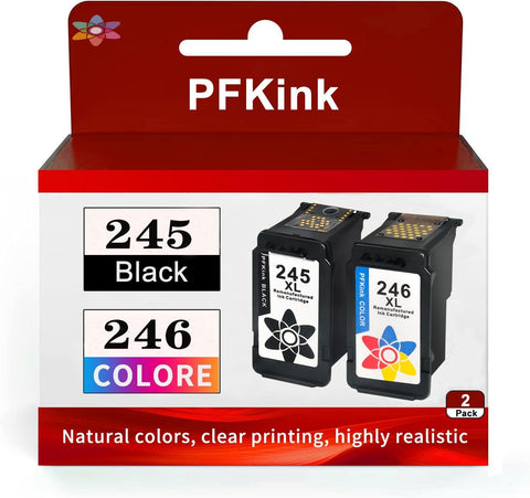 PFKink 245 and 246 Replacement for Canon PG-245XL CL-246XL PG-243 CL-244 for Canon PIXMA MX492 MX490 MG2920 MG2922 MG2420 IP2820 Printer Tray (1 Black 1 Tri-Color)