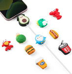 SUNGUY 10PCS Cute Cable Protector, Cable Saver, Fruit Animal Charging Cable Buddies, Cable Protect Sets Compatible for iPhone iPad Charger Cable Only