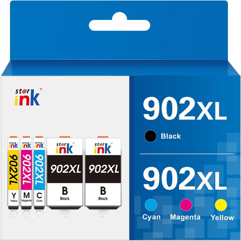 st@r ink Compatible Ink Cartridges Replacement for HP 902XL 902 Work for OfficeJet Pro 6978 6962 6958 6968 6970 6975 6954 Printer, 5 Packs