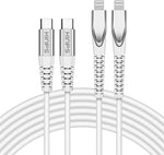 KINPS MFI Certified 10FT (2-Pack) USB C to Lightning Fast Charging Cable Compatible with iPhone 11/11Pro/11 Pro Max/X/XS/XR/XS MAX, Supports Power Delivery(for Use with Type C Chargers), (White)