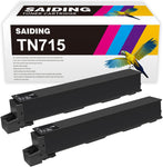 SAIDING Compatible Toner Cartridge Replacement for Konica TN715 TN715K TN-715 ACP8130 for Minolta Bizhub C750i Printer (2 Black)