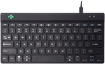 R-Go Tools Compact Slim Ergonomic Wired-USB-C Keyboard for PC/Computer/Desktop/Windows/Linux/Mac QWERTY (US), Break LED Function, Black