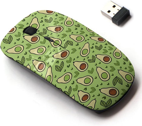 2.4G Wireless Mouse with Cute Pattern Design for All Laptops and Desktops with Nano Receiver - Green Avocado Kitchen