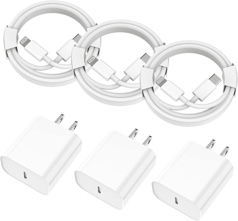 iPhone Fast Charger, 3 Pack [Apple MFi Certified] PD 20W USB C Wall Charger Block Plug with 10FT Long Type C to Lightning Fast Charging Data Sync Cable Compatible for iPhone 14 13 12 11 XS XR X 8 iPad