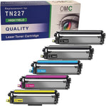 OMC Compatible Toner Cartridge Replacement for Brother TN227 TN227BK TN227C TN227M TN227Y High Yield Compatible with HL-L3290CDW, HL-L3210CW, MFC-L3750CDW, MFC-L3710CW Printer (5 Pack Color Set)