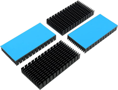 JJHXSM 4Pcs Large Heat Sink Aluminum Black Heatsinks Fins for Cooler PCB Board LED Motherboard, 80 x 40 x 11mm/3.15 x 1.58 x 0.43 inches