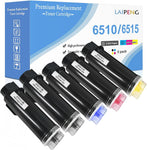 LAIPENG 5 Packs Compatible Toner Cartridges 6510 6515 for Xerox Phaser 6510 6510n 6510dn 6510dni 6510dnm WorkCentre 6515 6515n 6515dn 6515dni 6515dnm High Yield 5500 BK & 4300 Pages CMY