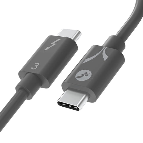 SABRENT Thunderbolt 3 [Certified] USB Type C Cable | up to 40 Gbps | Supports 100W [5A, 20V] Charging | E Mark Chip | [7.8"/ 20 cm Long] in Black [CB-T320-GRY]