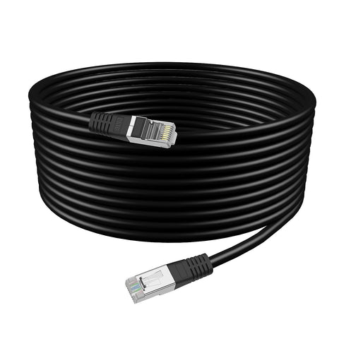 Ritz Gear Cat6 outdoor cable 50ft.10Gbps, 550MHz bandwidth, Heavy-Duty Weatherproof/UV Resistant/23AWG BC Pure Copper. 4K Resolutions, compatible with Wi-Fi modems/Routers/Security Cameras/PC/PS5/Xbox