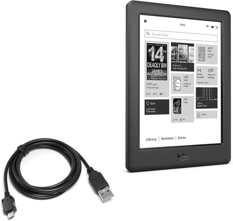 BoxWave Cable Compatible with Kobo Glo HD - DirectSync Cable, Durable Charge and Sync Cable for Kobo Glo HD