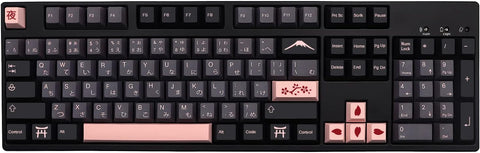 JSJT Night Sakura Keycaps 136 Keys Japanese Keycaps Cherry Profile Keycap PBT Dye Sublimation Keycap Set for ISO/ANSI Layout GK61/64/84/87/96/98/104/108 Cherry Mx Switch Mechanical Keyboard