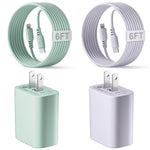 iPhone Charger Fast Charging, [Apple MFi Certified] 2 Pack 20W PD USB- C Fast Wall Charger Block with 6FT Type-C to Lightning Cable for iPhone 14/13/13 Pro/12/12 Pro Max/11/XR,iPad.