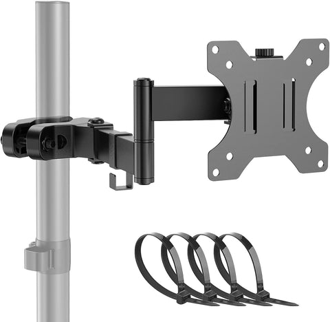 PUTORSEN Universal VESA Pole Mount, Full Motion TV Pole Mount Fits 17 to 32 inch Screens, with Removable 75mm and 100mm VESA Plate, Vesa Mount Arm Holds up to 8kg/17.6lbs, Black