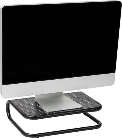 Mind Reader CHORDMON-BLK Metal Monitor Stand Riser, Chord Management for iMac, Printer, Laptop, PC, Holds 40lbs, Black