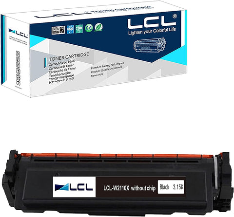 LCL Compatible Toner Cartridge Without chip Replacement for HP 206A 206X W2110A W2110X Laserjet Pro M255 M255dw MFP M282 M282nw MFP M283 M283cdw M283fdw(1-Pack Black)