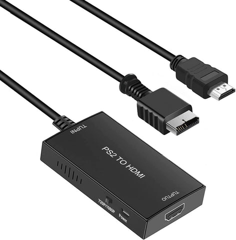 PS2 to HDMI Adapter with PS2 HDMI Cable, PS2 to HDMI Converter Support HD 1080P, Compatible with Gaming Playstation 2