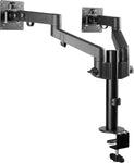 SIIG Dual Monitor Desk Mount, Replaceable Articulating Arm, 14" to 30", Fully Adjustable, Fits Flat/Curved Monitor, Load Bearing 17.6 lbs max Each, VESA 75x75 100x100, C-Clamp & Grommet(CE-MT3E11-S1)