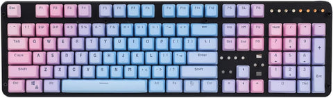 YMDK Double Shot 104 Dyed PBT Shine Through Keyset OEM Profile Keycap Set for Cherry MX Switches Mechanical Keyboard 104 87 61,Sunset Gradient (Only Keycap)