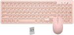 Wireless Keyboard and Mouse Combo,JieruiDeng 2.4Ghz USB Cordless Slim Silent Keyboard and Mouse Kit Home Office Game Use for Computer,Laptop,PC Desktops,Mac (Pink)