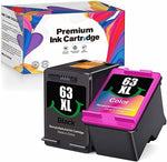 63XL Black/Tri-Color Ink (2-Pack), 63XL Ink Cartridges Combo Pack Replacement for HP 63 Ink 63XL for HP OfficeJet 3830 4650 4655 5200 5255 Envy 4520 4510 4512 DeskJet 1112 2130