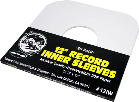 (25) Archival Quality Acid-Free Heavyweight Paper Inner Sleeves for 12" Vinyl Record Albums #12IW