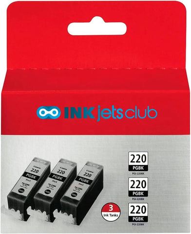 3 Pack - Canon PGi-220 Ink Cartridge Value Pack. Includes 3 PGI-220 Black Compatible Ink Cartridges.