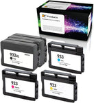 OCProducts Refilled Ink Cartridge Replacement 5 Pack for HP 932XL 933 HP Officejet 6100 6600 6700 7110 7610 7612 (2 Black 1 Cyan 1 Magenta 1 Yellow)