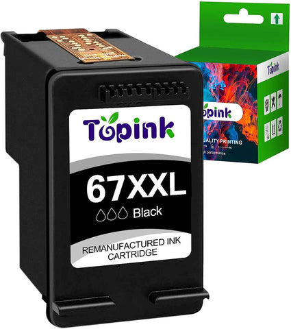 67XL Ink Cartridges Replacement for HP 67XL 67 XL HP67 Black Ink Cartridges for HP Envy 6055e 6055 6052 DsekJet 2755e 2755 Plus 4155e 4155 4100 Envy Pro 6455e 6455 Printer HP67XL Blk