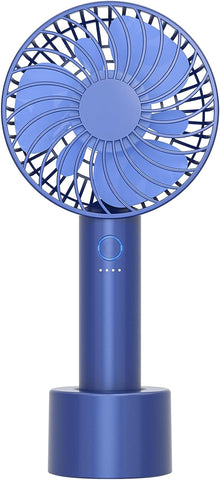 HandFan Portable Handheld Fan with Charging Base, Personal Mini Hand Fans for Women, USB Rechargeable Makeup Lash Fan for Office Travel Outdoors(Blue)