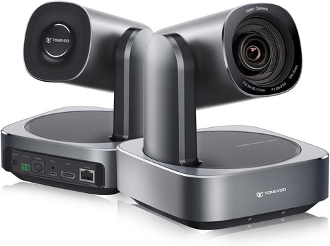 TONGVEO Conference Room Camera,10x Optical Zoom PTZ Camera USB2.0/HDMI/LAN IP Live Streaming Camera POE Support,1080P 60fps Video Conference Camera for Conferencing Church Worship/Events Services