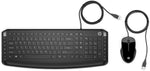 HP Pavilion Wired Keyboard and Mouse 200 (Black) - USB-A Plug-and-Play - Full-Sized Keyboard with Numeric Keypad, Enhanced F1-F12 Keys, & 12 Hotkeys - 1600 DPI Mouse - Windows Compatible (9DF28AA#ABL)