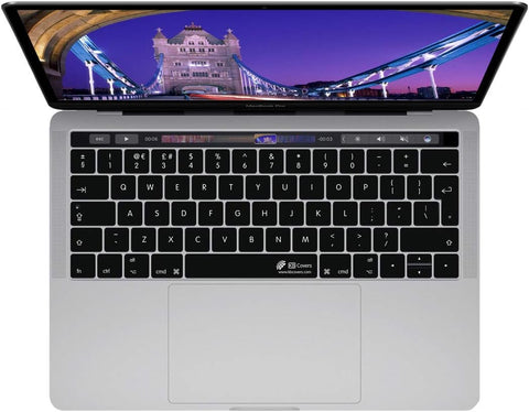 KB Covers Durable English Layout Washable Keyboard Cover for MacBook Pro Late 2016+ with w-Touch Bar Black