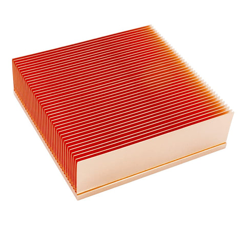 Pure Copper Heatsink 3.94" x 3.94" x 1.18"/100mm x 100mm x 30mm Heat Sink Radiator Cooling Skiving Fin Circuit Board Cooler for Electronic Chip LED Power Amplifier