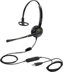 USB Headset with Microphone Noise Cancelling for PC, Computer Laptop Headphone with Mic In-Line Control for Office Softphones Teams Business Skype Zoom Conference Calls Online Course Voice Recognition