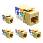 Beszin Cat.5E RJ45 110 Type Keystone Jack (5-Pack, Ivory)