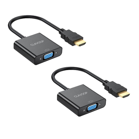 CLAVOOP HDMI to VGA Adapter, HDMI Male to VGA Female Converter Gold-Plated Compatible for PC, Monitor, Projector, HDTV - 2 Pack