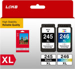 L2KB PG245 CL246 Ink Cartridge Replacement for Canon Ink cartridges 245 and 246 245xl Ink Cartridge for Canon MG2522 MX490 MX492 TR4520 TS3322 Printer(1Black/1Tri-Color, 2PK)