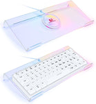 SELORSS Acrylic Computer Keyboard Holder,366 Kinds RGB Compact Keyboard Tray,Gaming Keyboard USB Interface Titled Keyboard Stand Ergonomic Typing,Clear Keyboard Riser for Office Desk,PC,Gaming.