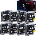 Wolfgray 8 Black Compatible Brother LC-61 LC61BK LC61C LC61M LC61Y Ink Cartridge for Brother DCP-165C DCP-385C MFC-290C DCP-585CW MFC-490CW MFC-790CW MFC-5490CN MFC-5890CN MFC-6490CW Printers