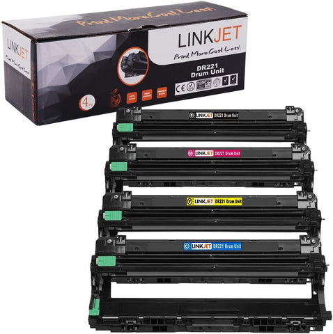 LINKJET Compatible DR221 Drum Replacement for Brother DR221CL DR-221CL Drum Unit for Use in Brother HL-3170CDW MFC-9330CDW HL-3140CW MFC-9130CW MFC-9340CDW Printer(Black,Cyan,Magenta,Yellow)