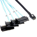 ADCAUDX Mini-SAS to SAS-Cable: 1M SFF8087 to SAS SFF-8087 to SFF-8482 Connector 4X SAS 29Pin with SATA-Power Adapter Cable (3.3FT)