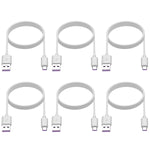 Smays Wholesale 6-Pack USB C Bulk Cable 6 ft White