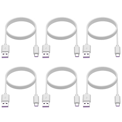 Smays Wholesale 6-Pack USB C Bulk Cable 6 ft White