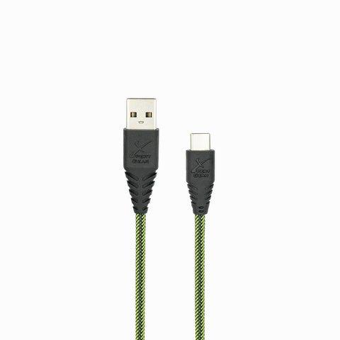 Xpert Gear USB-A to USB-C, USB 2.0 Cable (Type A to Type C), 1M / 3.28FT, 480Mbps, Sync & Charge, 60W, 56k Ohm Resistor, Ultra Strength & Durability, Nylon Braided, Green/Black