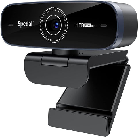 Spedal 1080P 60FPS Webcam with AutoFocus, Built-in Microphone, Software Included, FHD USB Web Camera for Zoom Meeting Skype Teams Twitch, Compatible PC Mac Laptop Desktop