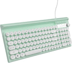 MQSUZA Wired Keyboard, Cute Keyboard Esay to Type, Compact Full Size 102 Keys for Windows PC/Laptop/Desktop(Mint Green)